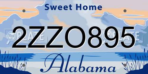 2ZZO895 Alabama License Plate