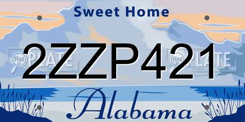 2ZZP421 Alabama License Plate