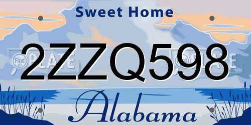 2ZZQ598 Alabama License Plate