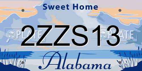 2ZZS13 Alabama License Plate