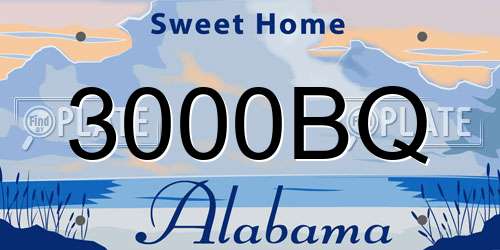 3000BQ Alabama License Plate
