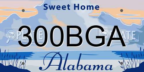 300BGA Alabama License Plate
