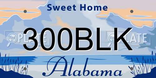 300BLK Alabama License Plate