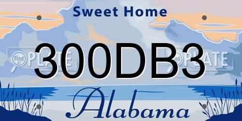 300DB3 Alabama License Plate