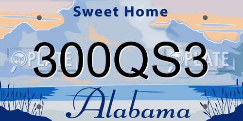 300QS3 Alabama License Plate