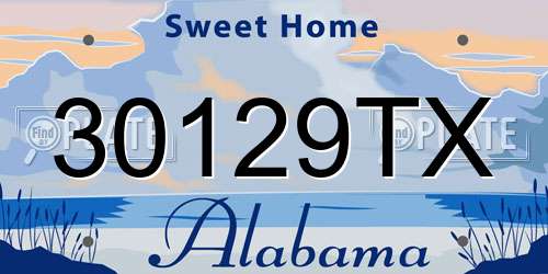 30129TX Alabama License Plate