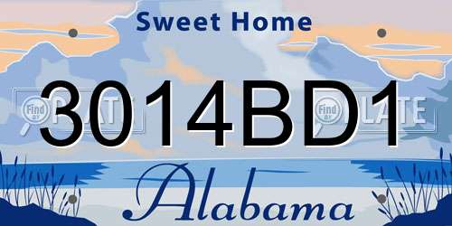 3014BD1 Alabama License Plate
