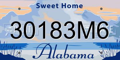 30183M6 Alabama License Plate
