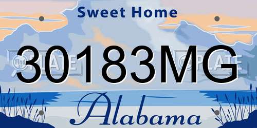 30183MG Alabama License Plate