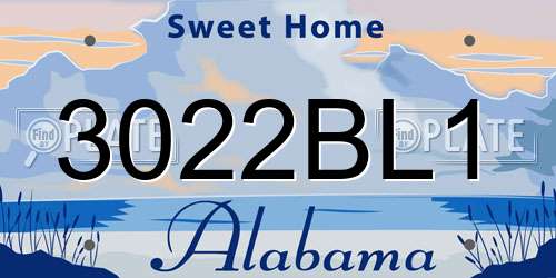 3022BL1 Alabama License Plate