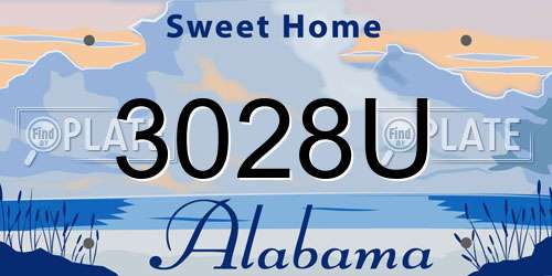 3028U Alabama License Plate