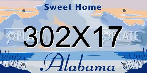 302X17 Alabama License Plate