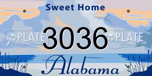 3036 Alabama License Plate