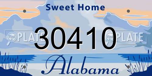 30410 Alabama License Plate