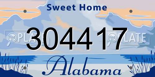 304417 Alabama License Plate