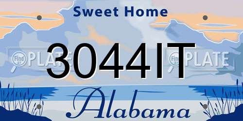 3044IT Alabama License Plate