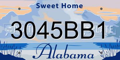 3045BB1 Alabama License Plate