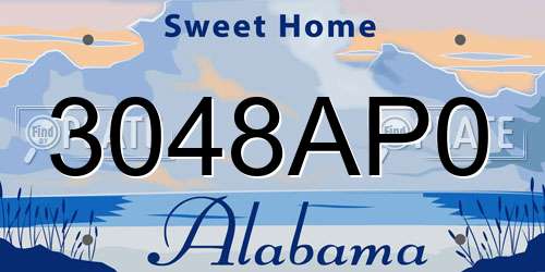 3048AP0 Alabama License Plate