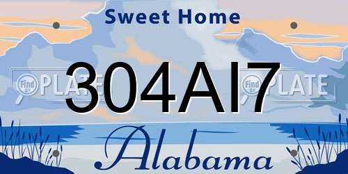 304AI7 Alabama License Plate