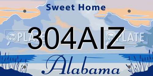 304AIZ Alabama License Plate