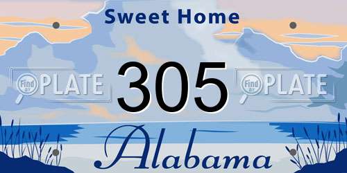 305 Alabama License Plate