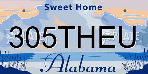 305THEU Alabama License Plate