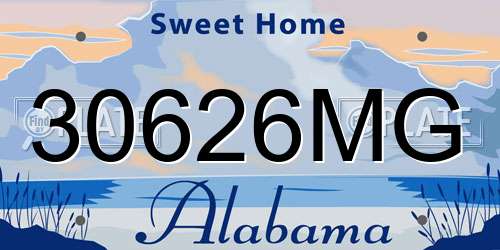 30626MG Alabama License Plate