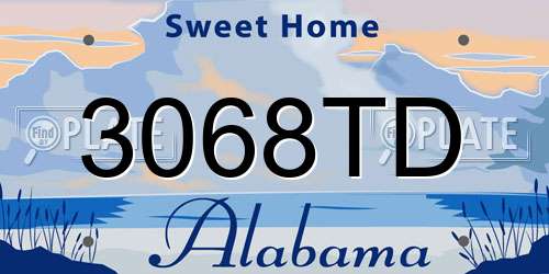 3068TD Alabama License Plate