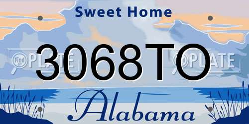 3068TO Alabama License Plate
