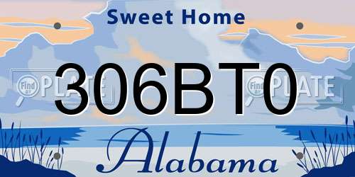 306BT0 Alabama License Plate