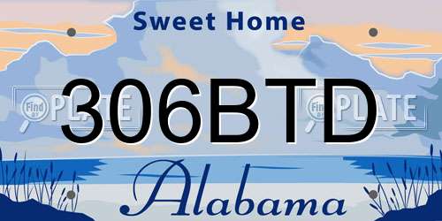 306BTD Alabama License Plate