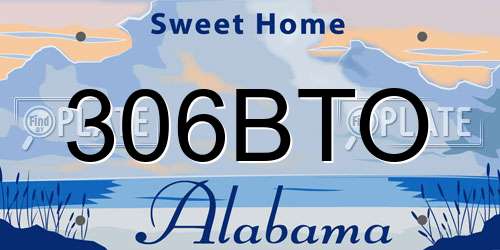 306BTO Alabama License Plate