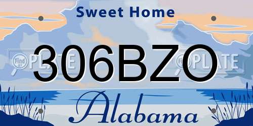 306BZO Alabama License Plate