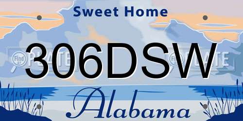306DSW Alabama License Plate