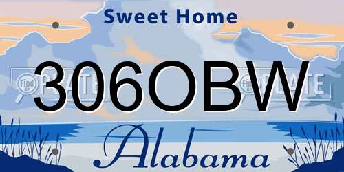 306OBW Alabama License Plate