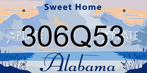 306Q53 Alabama License Plate