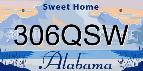 306QSW Alabama License Plate