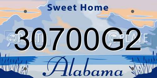 30700G2 Alabama License Plate
