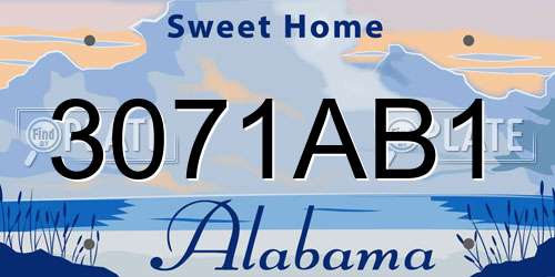 3071AB1 Alabama License Plate