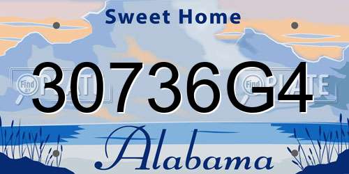 30736G4 Alabama License Plate