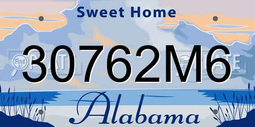 30762M6 Alabama License Plate