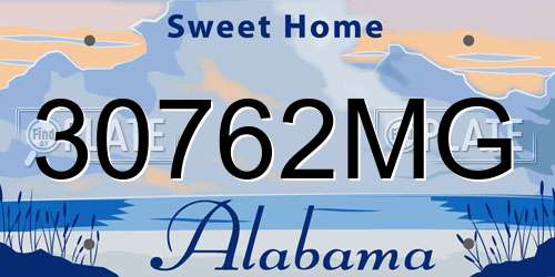 30762MG Alabama License Plate