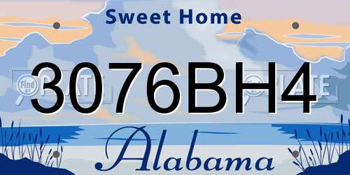 3076BH4 Alabama License Plate