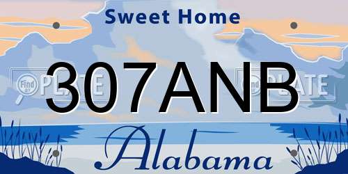 307ANB Alabama License Plate
