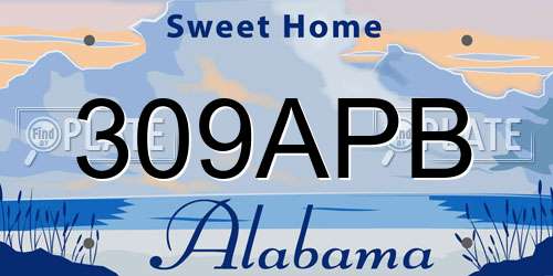 309APB Alabama License Plate