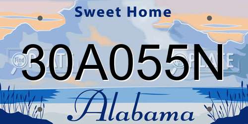 30A055N Alabama License Plate