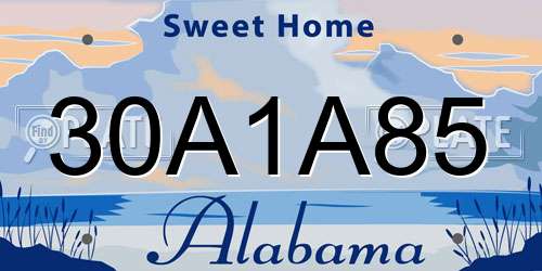 30A1A85 Alabama License Plate