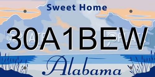 30A1BEW Alabama License Plate