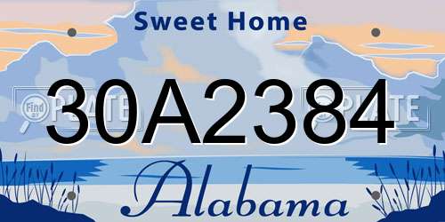 30A2384 Alabama License Plate