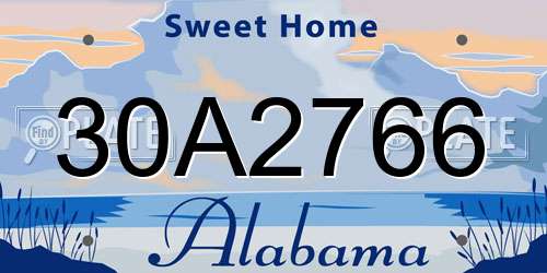 30A2766 Alabama License Plate